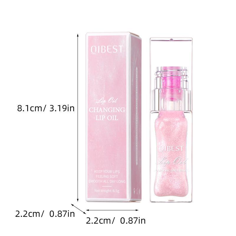 Juicy Temperature Color Changing Lip Oil, 1 Count Moisturizing Easy Coloring Lip Gloss, Non-stick Cup Lip Gloss, Plumping Lipstick for All Occasions Makeup