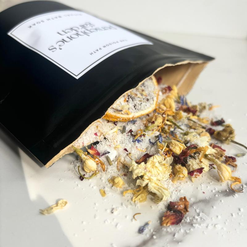 Persephone's Garden Ritual Bath Blend | Fizzing Bath Salts | Growth + Shadow Work + Releasing + Gratitude