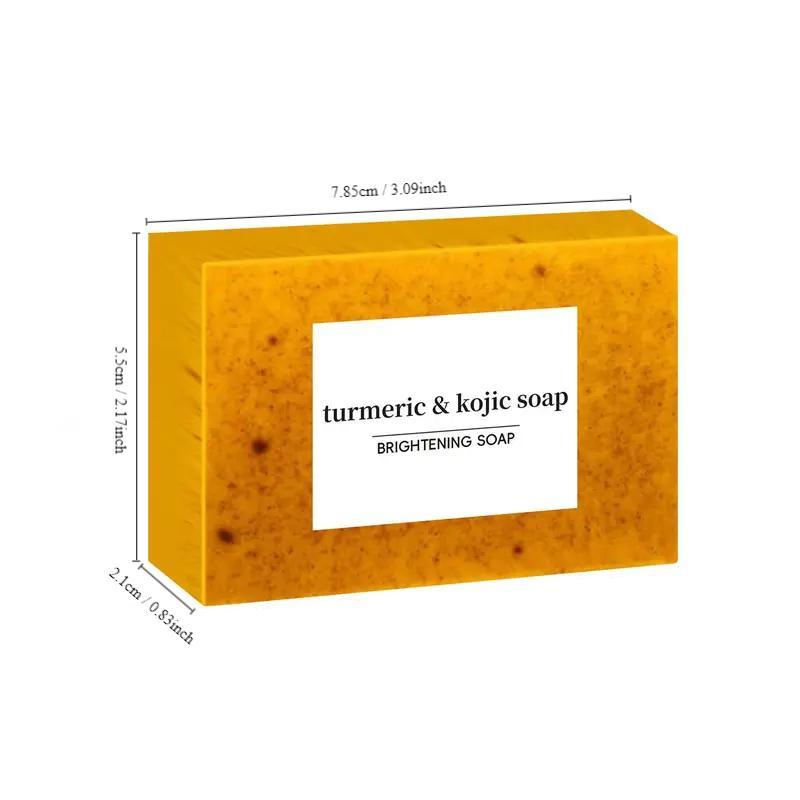 Turmeric Kojic Acid Soap, 3 Pack Kojic Acid Soap, Gentle Facial Cleansing Soap for Men Women, Summer Essentials, Turmeric & Kojic Acid Cleansing Soap, Natural Extract Soap, Moisturizing Skin Care Soap, Body Care Shower Gel Soap Bar, Skincare Products