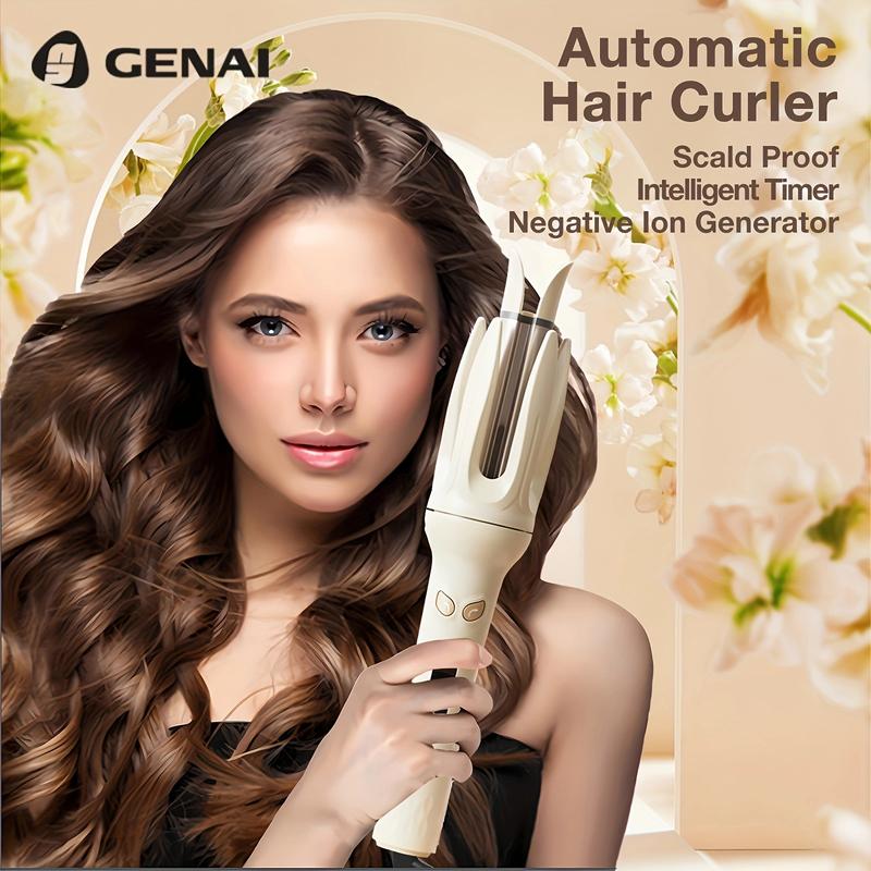 Spin and Curl, Automatic Hair Curling Iron for Healthy & Shiny, Effortless Curls & Waves, 28mm Barrel Hair Curler with 4 Temperature-adjusting Mode, Preset Temperature Settings For Each Hair Texture, Auto Power off When Stuck or Tangle straightening brush