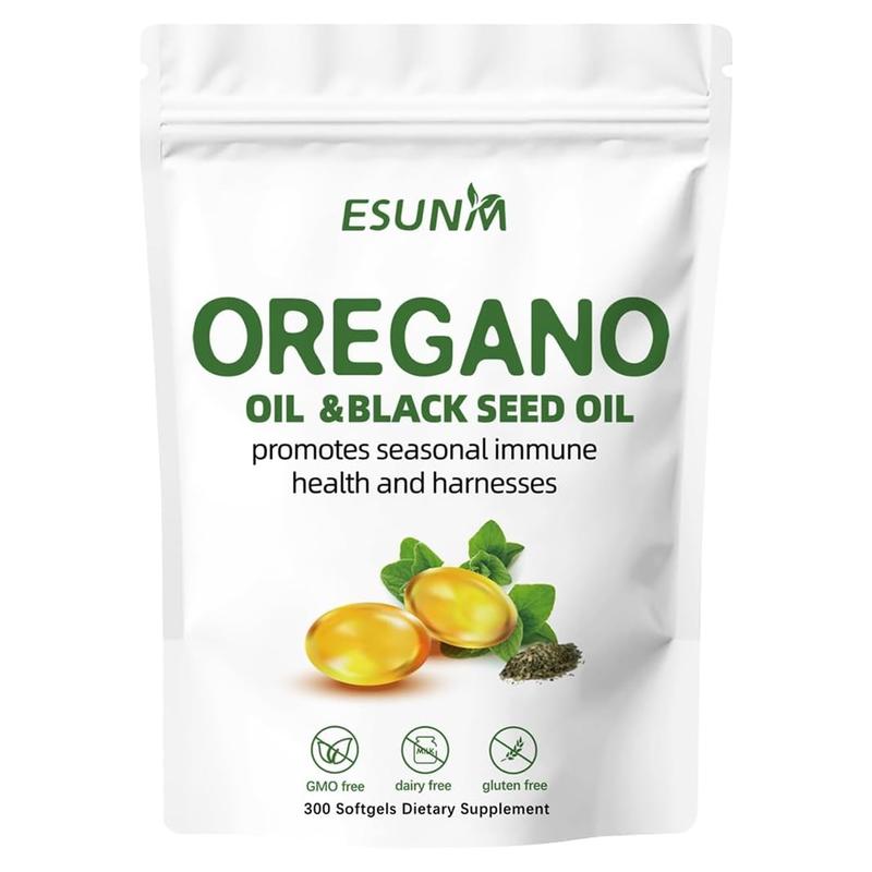 ESUNM Oregano Oil with Black Seed Oil, Oil of Oregano, 4X Strength Carvacrol & Thymoquinone