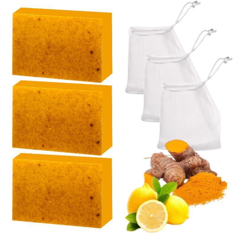 Curcuma soap Turmeric Soap Bar for Body & Face - Made with Natural and Organic Ingredients. Gentle Soap – For All Skin Types –  4.5oz Bar Facial Skincare Cleanser Facial Cleansing Facial Wash