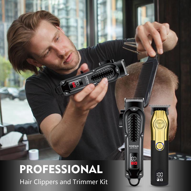 Professional Hair Clipper Set, 1 Set Rechargeable Cordless Hair Trimmer & Shaver & Accessories, Hair Cutting Kit for Men