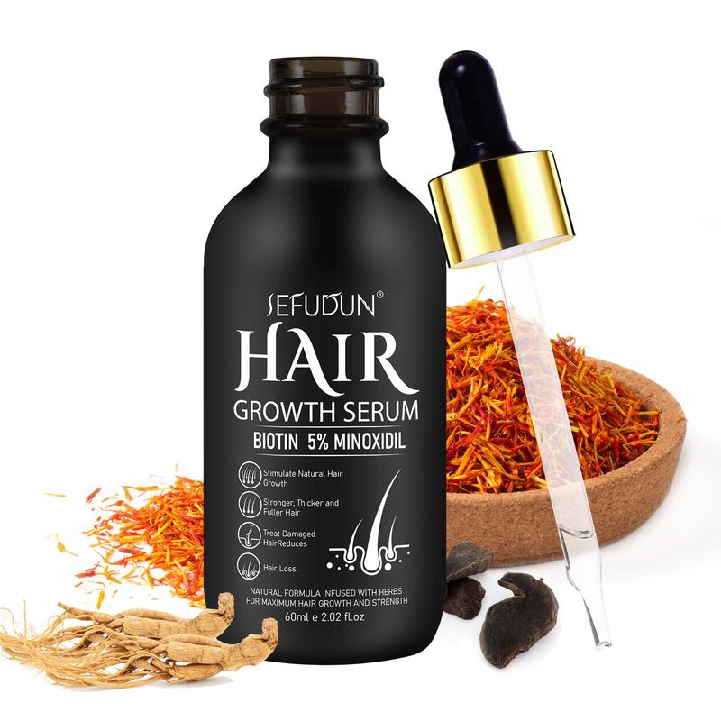 SEFUDUN Hair Growth Serum with Microneedle Roller for Hair Beard, Hair Health, Strengthen Hair Toughness, Increase Hair Density, Rejuvenate, Hair Thick and Healthy, Mild and Non-stimulating