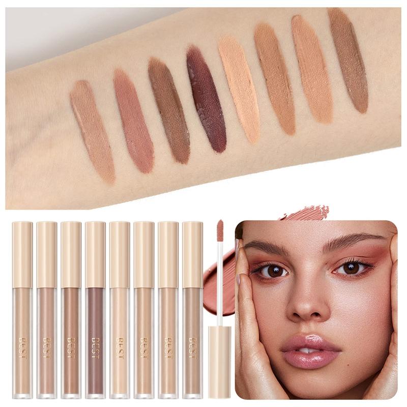 Matte Liquid Eyeshadow 8 Colors Neutral Naked Smooth Creamy Eyeshadow Set Lightweight High-pigmented and Waterproof Long Lasting Matte Eyeshadow (Matte Nude, 8Colors Set 4)