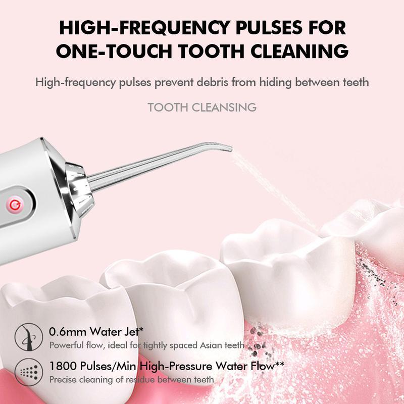 4 In 1 Water Flosser For Teeth, Cordless Water Flossers Oral Irrigator With DIY Mode 4 Jet Tips, Tooth Flosser, Portable And Rechargeable For Home Travel, For Men And Women Daily Teeth Care, Ideal For Gift, Father Day Gift Waterproof Kit Whitening