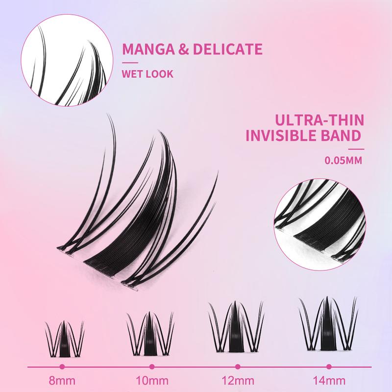 [Pre Order]uCoolMe Lashes Short Fairy Venus With Invisible Band Lashes Wispy Lash Clusters Individual Lashes 8-14MM Natural Lashes WaterProof For Girls Clusters DIY Cluster Eyelash Extensions for Beginners Long Lasting Manga Thanksgiving gift