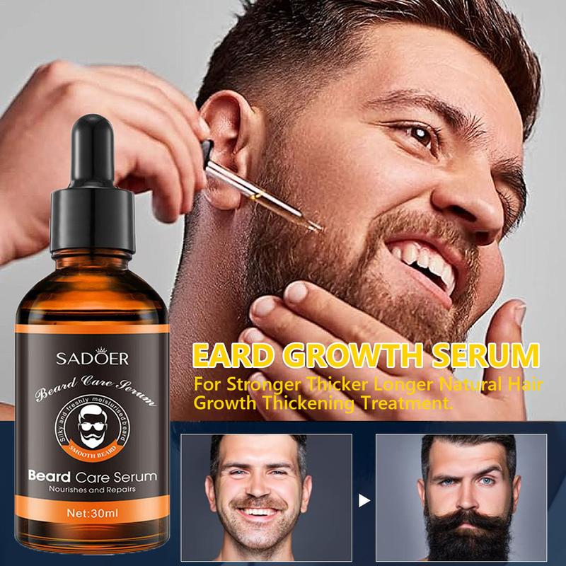 Beard Growth Fluid, Beard Care Serum, Pro-growth Growth Enhancer, Stimulate Beard and Hair Growth, Hydrating Moisturizing Skin Care - Gifts for Men Dad Him Boyfriend Husband Brother