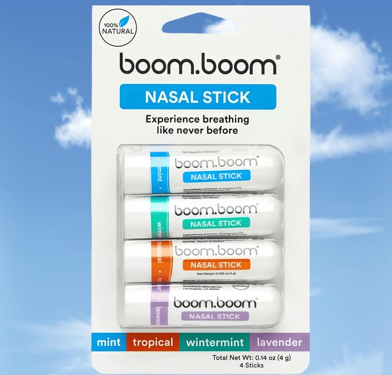 Nasal Stick inhalers (4 Pack) Boom by Boom  Powerful Essential Oil  Vapors | Featured on Shark Tank | Breathe In Life Carrier & Essential Oils,for nic | sleep Essential Oils for Aromatherapy