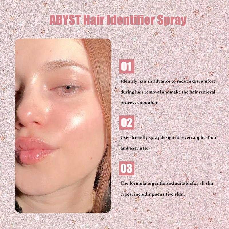 ABYST Upgrade Hair identifier Spray for Face Shaving Recognition Spray Moisturizing and Skin Care Hair Removal Women Dermaplaning Tool