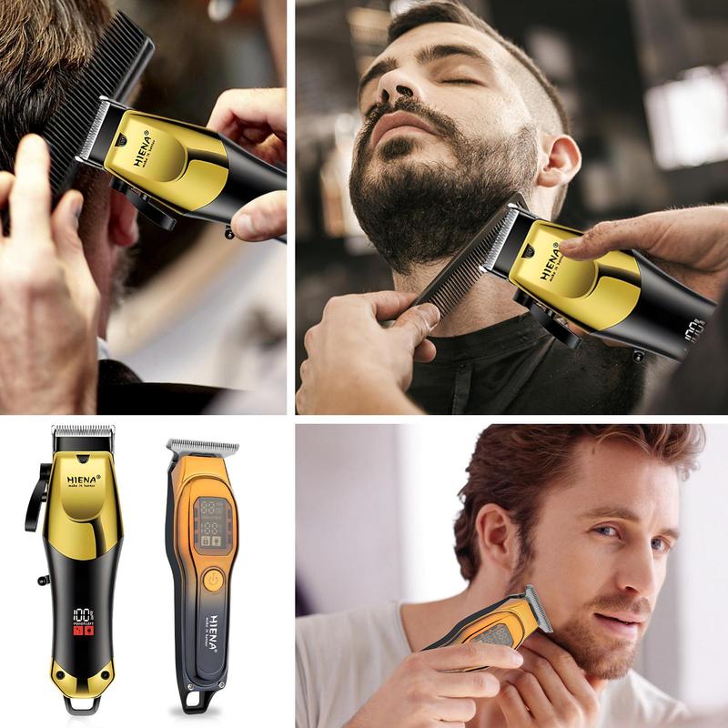 Professional Hair Clipper with Combs, 1 Box Rechargeable Hair Trimmer with LCD Display, Hair Shaver for Men, Barber Clipper for Home & Salon Use