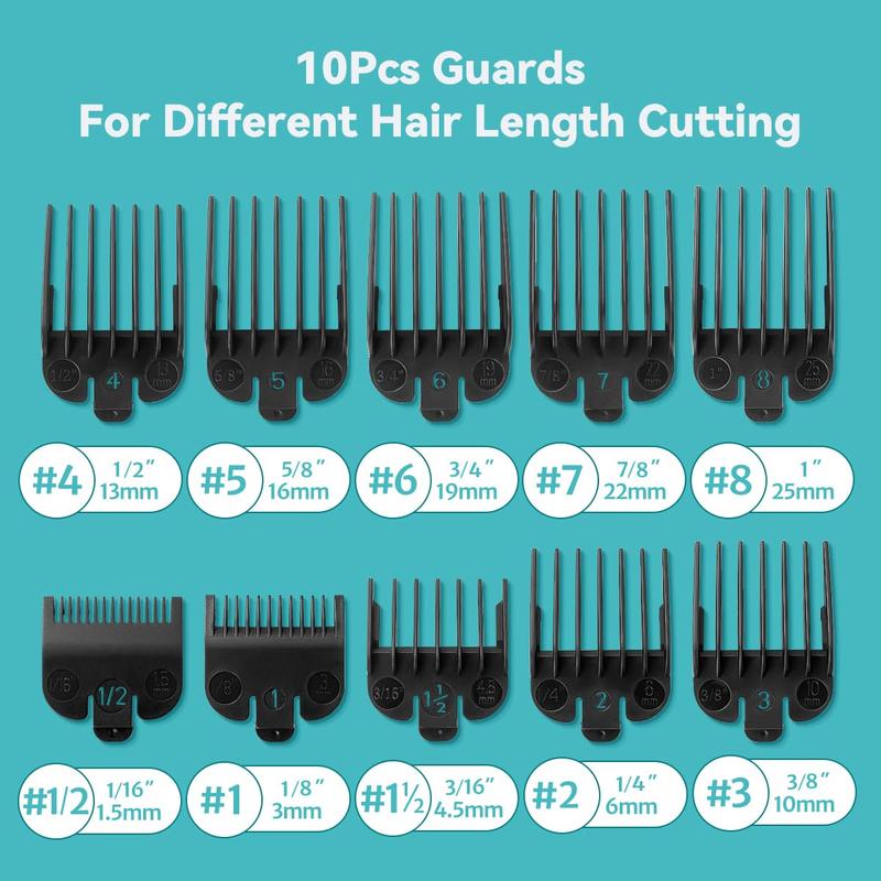 Clipper Guards Set Fits for Most Wahl Clippers and Babyliss FX870, Clipper Guides Replacement - 1 16