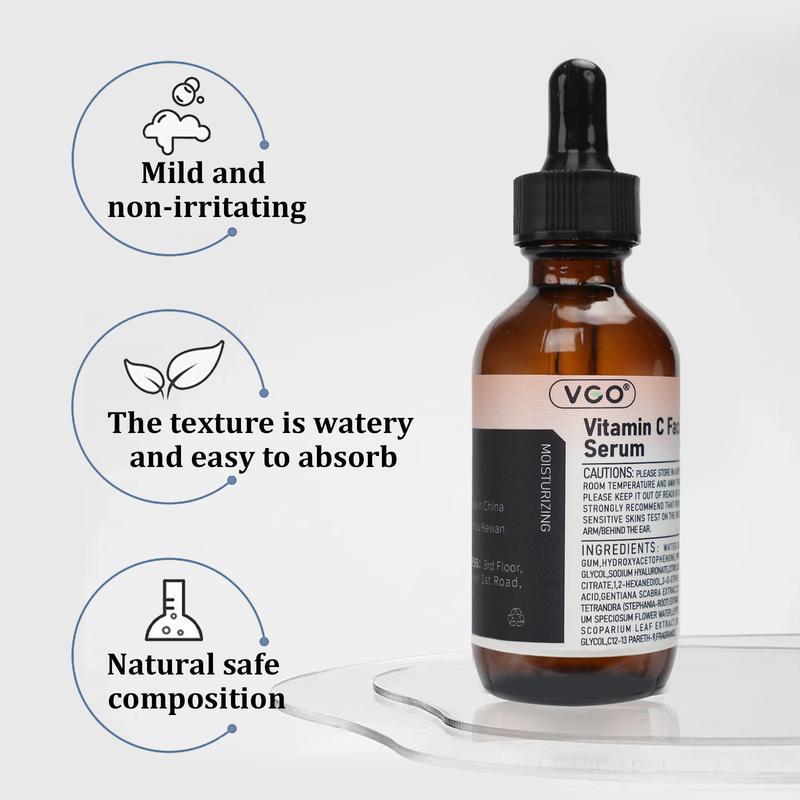 VGO Vitamin C Facial Serum Essence, 30ml 60ml - Gentle Serum for Daily Cleanser and Skin Repair facial care kit vgo-vitamin c anti-aging hydrating