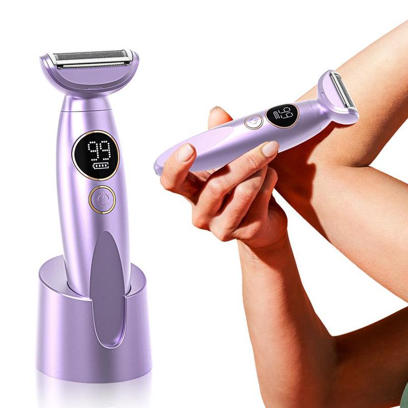 Electric Shaver for Women, 1 Set Rechargeable Trimmer with Detachable Head, Cordless Wet Dry Use Trimmer for Legs & Public Hairs