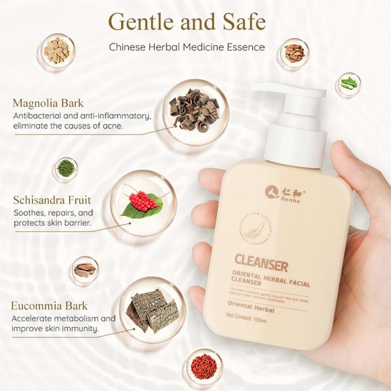 Oriental Herbal Face Cleanser, Gentle Moisturizing Exfoliate Facial Cleanser, Daily Skincare Product