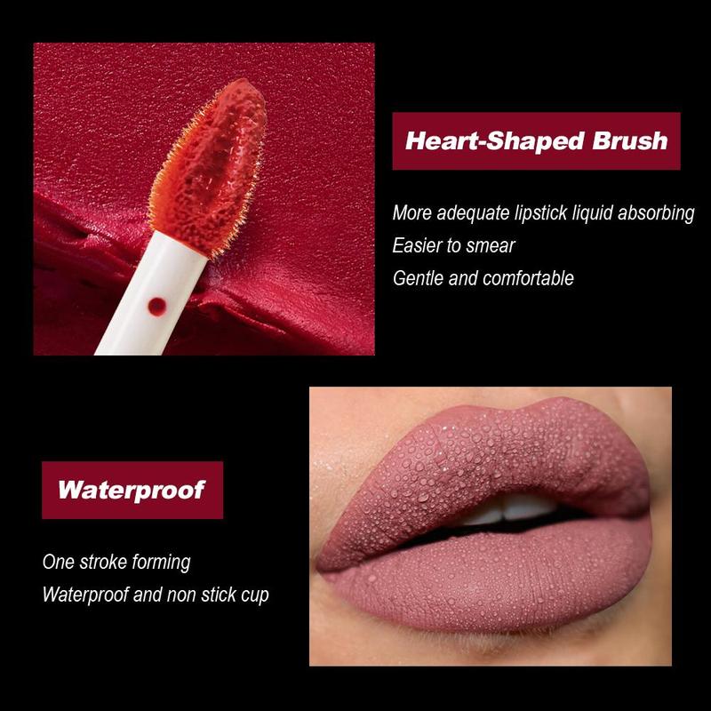 Long Lasting Matte Lipstick, 2pcs Water Proof Matte Lip Balm, Easy Coloring Lip Sticks, Suitable for All Occasions Lip Makeup, Girls and Women Makeup Accessories, Velvet Matt Finish Lip Gloss, Christmas Gift