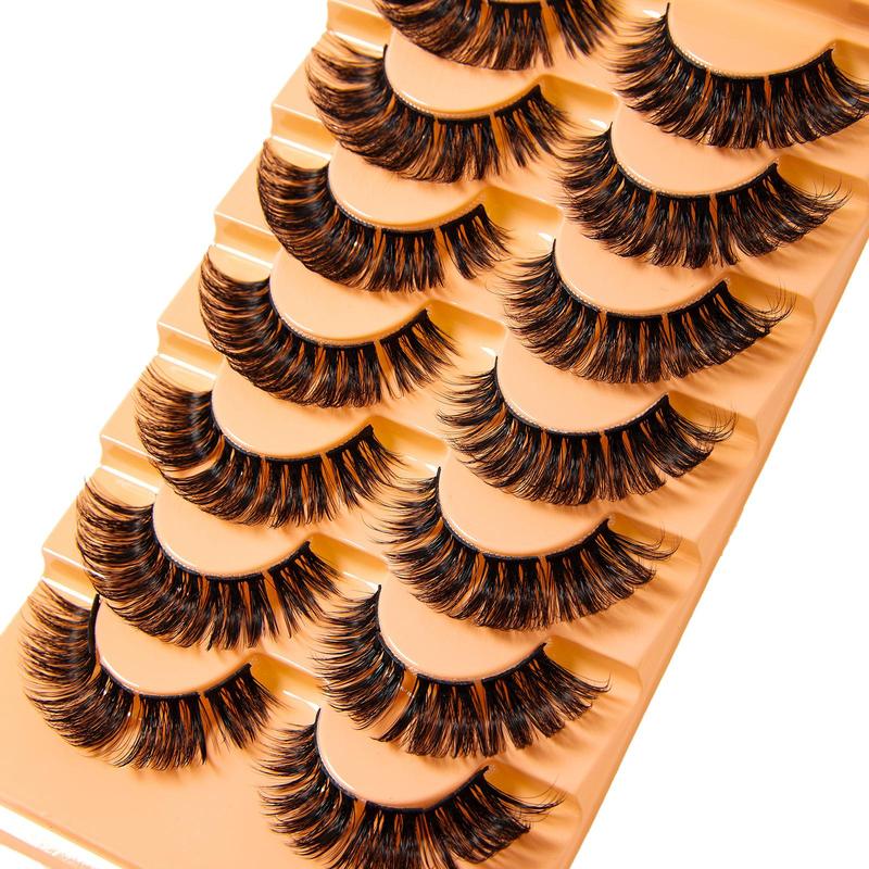 Comfort Eyelashes Extensions Kit, 7 Pairs Cosmetic 18mm Thick & Curling Cluster Makeup False Lash Extensions, Wispy Curl Volume Lashed Look, Lash Extensions Tool for Women Eye Makeup, Makeup Products