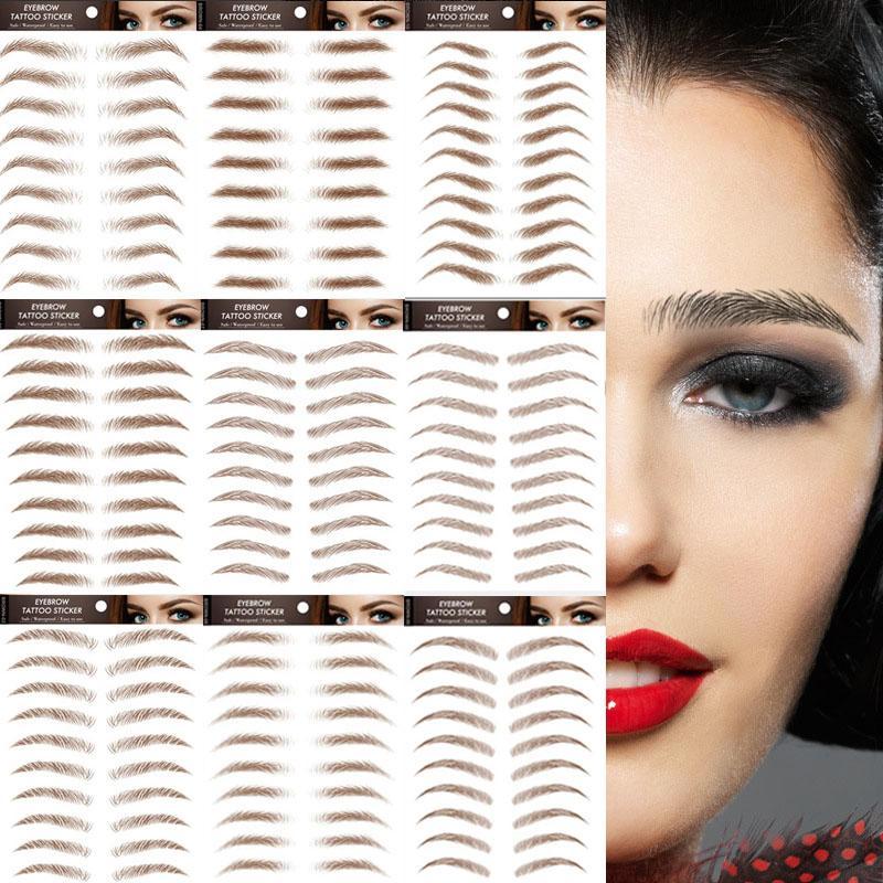 6D Imitation Ecological Eyebrow Sticker, 10 Pairs Waterproof Long Lasting False Eyebrows Stickers, Eyebrow Makeup Tattoo Sticker, Makeup Accessories