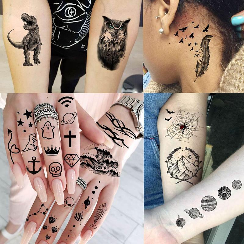 Animal & Skull Pattern Temporary Tattoo, 61pcs set Fake Tattoo Body Art Sticker for Men & Women, Realistic Arm Tattoos for Adults, Body Art, Body Tattoos, Body Stickers Party Supplies