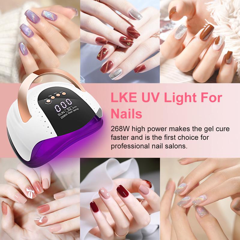 LKEnail UV LED Nail Lamp, Christmas Gifts, SUN S2 Fast Nail Dryer, Nail Curing Light With 57 LED Beads, LCD Touch Screen Auto Sensor Nail Lamp Anil Art Tools, Nail Enhancement Machine for Home Studio Use christmas nails