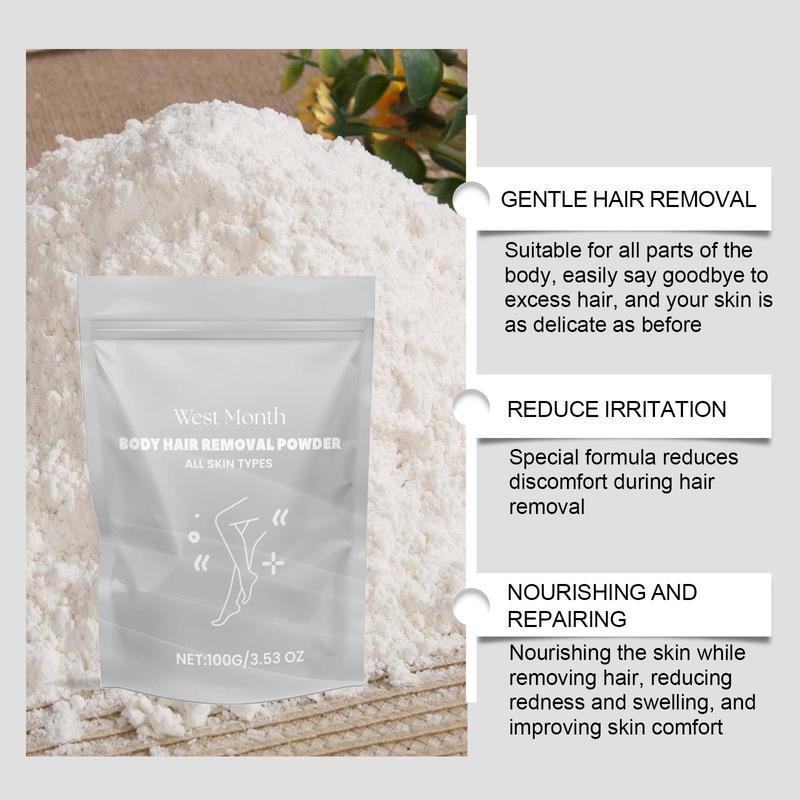 Body Hair Removal Powder, 1 Count 2 Counts Gentle Smoothing Hair Removal Powder, Refreshing Cleansing Skin Hair Removal Product for Women & Men