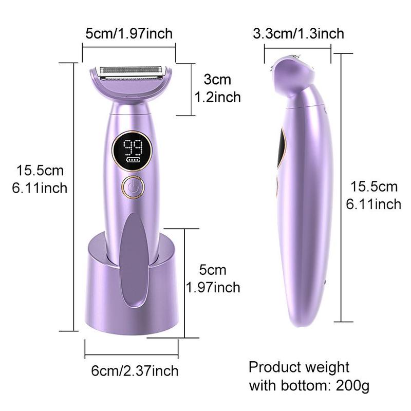 Electric Shaver for Women, 1 Set Rechargeable Trimmer with Detachable Head, Cordless Wet Dry Use Trimmer for Legs & Public Hairs