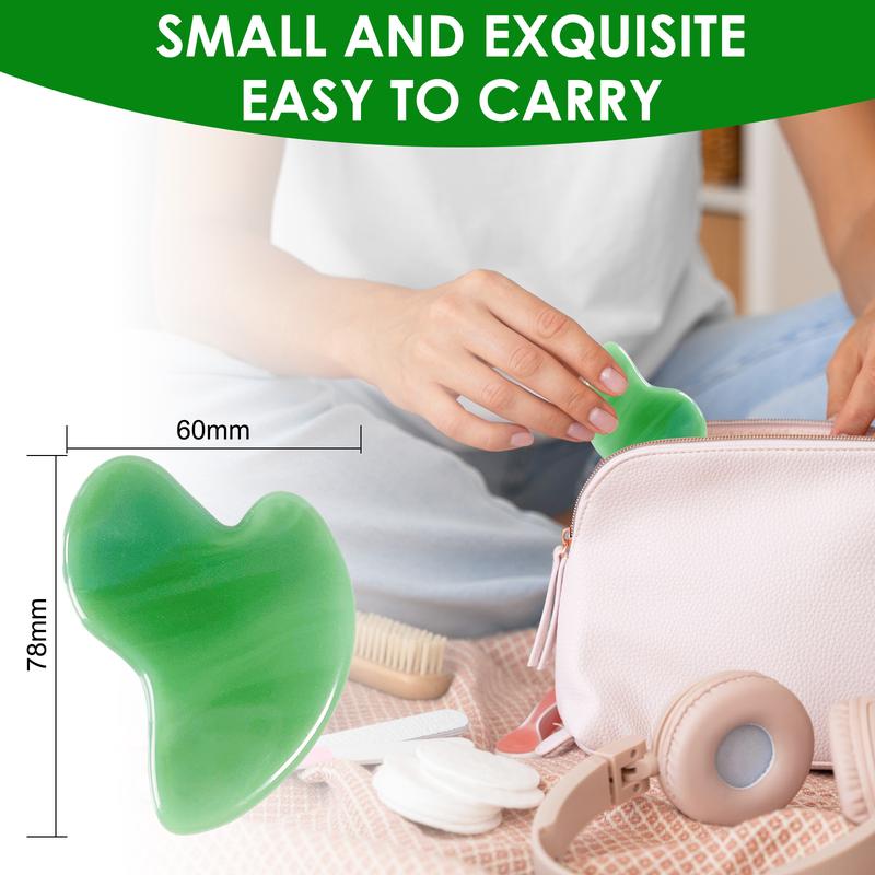 Aliver Gua Sha Scraping Massage Tool with Castor Oil, Natural Jade Gua Sha Board, 2 Colors