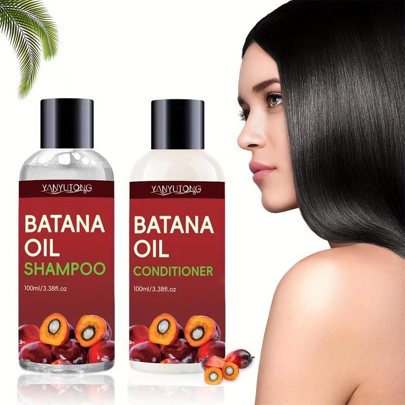 Batana Oil Shampoo & Conditioner Kit, 2 Counts set Moisturizing Hair Care Kit, Hair Care Product for Women & Men, Christmas Gift