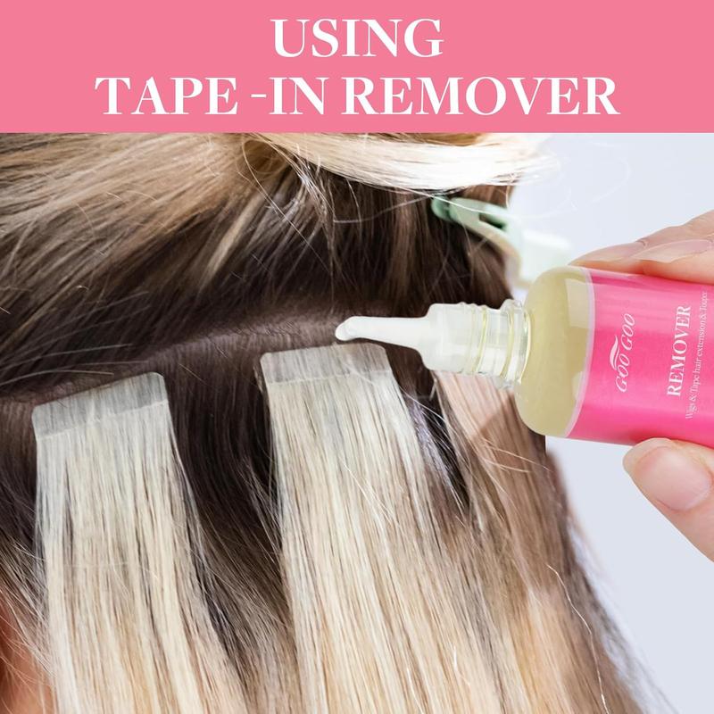 GOO GOO Tape in Extension Remover, Wig Glue Remover, Tape in Hair Extensions Adhesive Remover, Removes Hair Glue, Wig Tape, Double Sided Extension Tape, Fast Acting Hair Extensions Remover