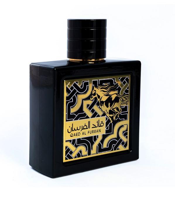 Lattafa Perfumes Qaed Al Fursan Perfume By Lattafa (Black Box ) 3.04 Oz - Fruity And Fresh Fragrance With A Sweet Woody Dry Down Aroma Floral