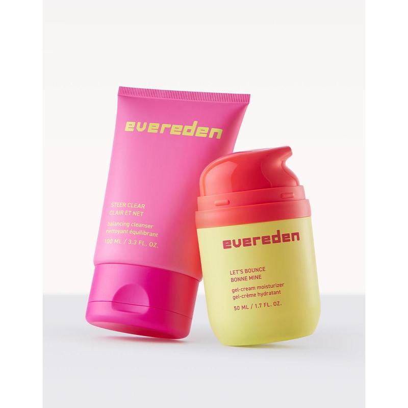 Evereden Clear Skin Duo – Safe Skincare for Teens – Steer Clear Cleanser & Let’s Bounce Moisturizer with Triple Tea Complex for Balanced, Clear Skin - For Teens & Pre-Teens