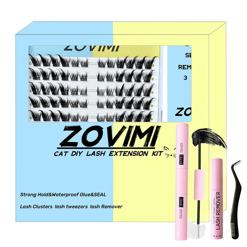 Zovimi Fox Eye Lashes Fluffy Lash Clusters ,C Curl False Eyelashes Left & Right Cluster Eyelash Extensions 144 PCS Individual Lashes Fox Eye Manga Lashes DIY At Home