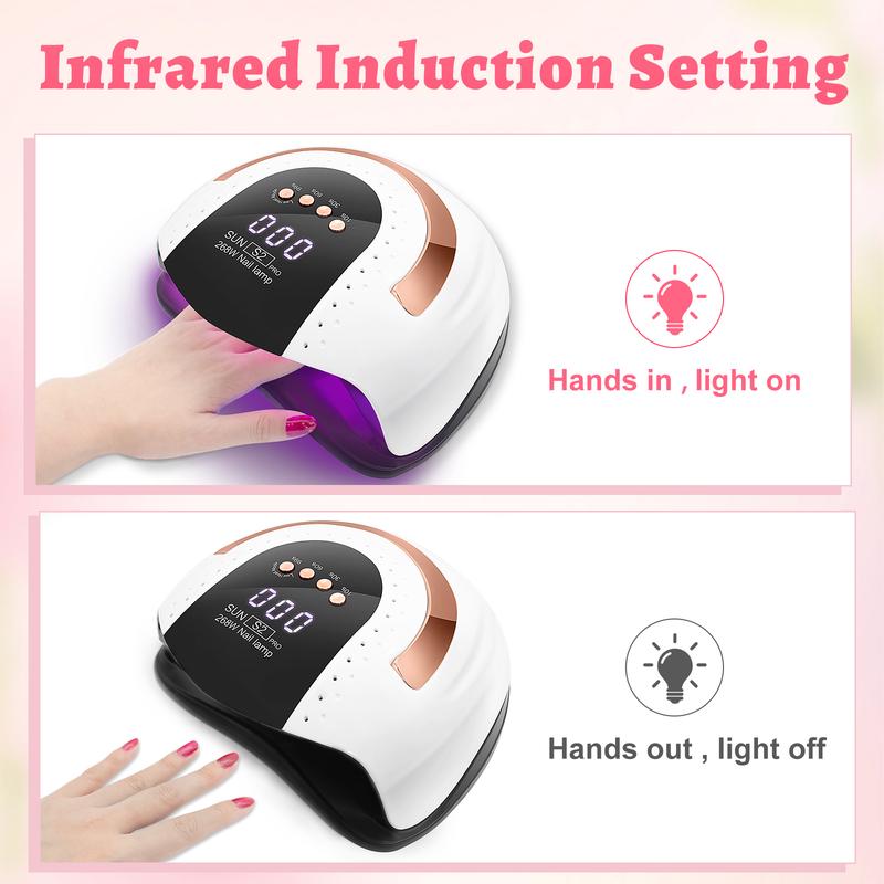 LKEnail UV LED Nail Lamp, Christmas Gifts, SUN S2 Fast Nail Dryer, Nail Curing Light With 57 LED Beads, LCD Touch Screen Auto Sensor Nail Lamp Anil Art Tools, Nail Enhancement Machine for Home Studio Use christmas nails