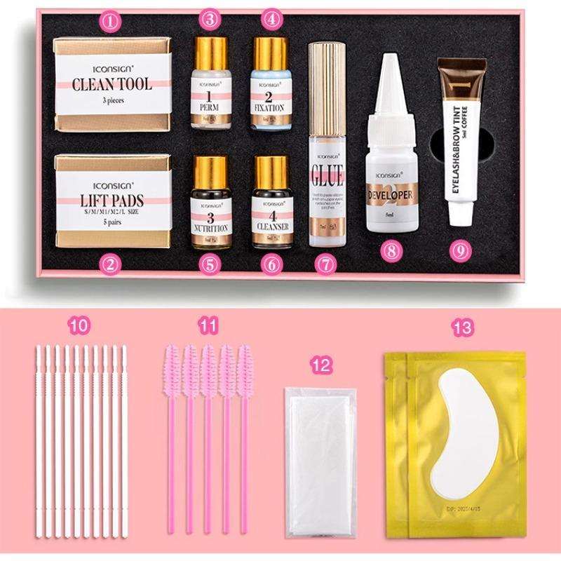 Lash Lift Kit, 1 Box Eyelash Perming & Dyeing Kit, Professional Makeup Tools for Women & Girls