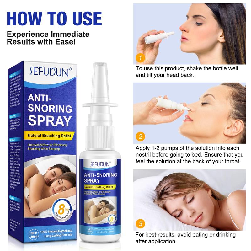 Sleep Anti Snoring Spray, 2 Counts Nasal Breathing Spray, Nasal Cleaning Spray, Nasal Care Product for Men & Women