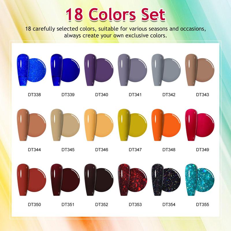 Gel Nail Polish Set, 18pcs set Classic Popular Gel Nail Kit, Suitable for All Seasons Starter Nail Gel Polish Set, UV LED Nail Art Decorations