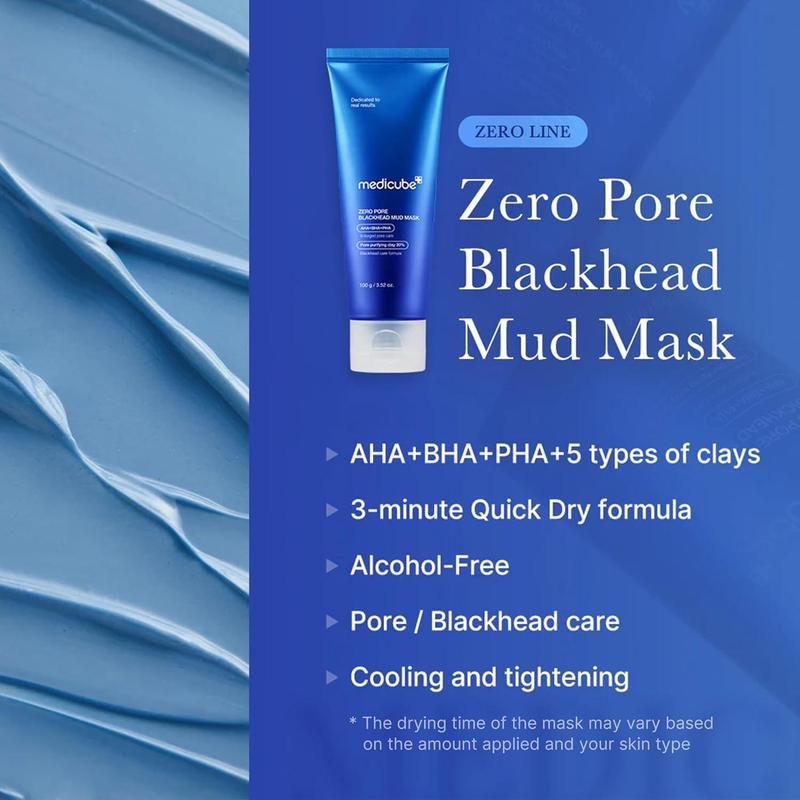 [ MEDICUBE ] ZERO PORE BLACKHEAD MUD MASK 100g   3.52 oz Cleansing Skincare Blackhead Removal Salicylic Clear Deep Cleansing Peel