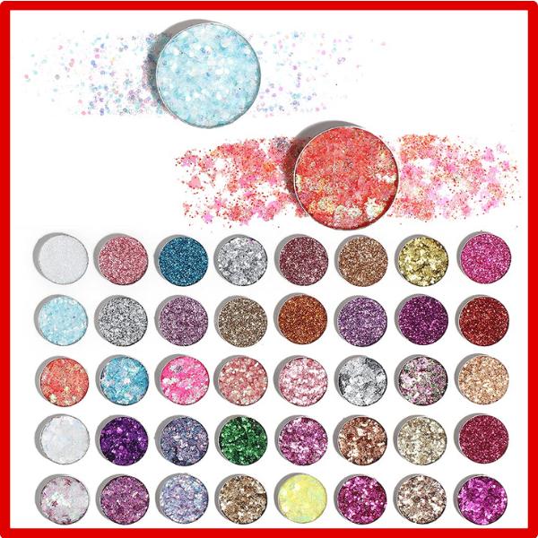 CAKAILA 40 Colors Glitter Sparkle Eyeshadow Makeup Palette Pallets For Women Girls Black White Glitter Chunky Eyeshadow Pressed Powder Pink Shimmer Glue Gel Eyeshadow sombras de ojos profesional by evpct