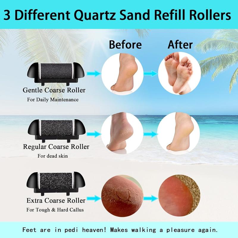 Electric Foot Callus Remover- Long Service Time, Rechargeable  Foot File- Ideal Gift, Professional Pedicure Tools,  Foot Scrubber, Pedicure Kit  Care for  (Black)