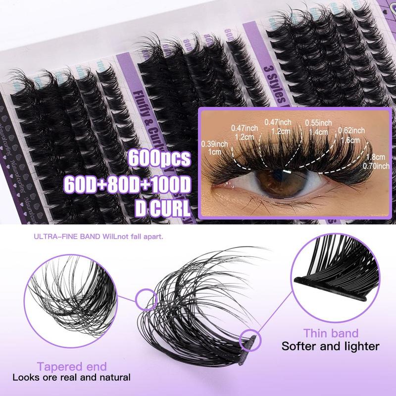 Natural Look Eyelash Extensions Kit, 1 Set Including Mixed Length False Eyelashes