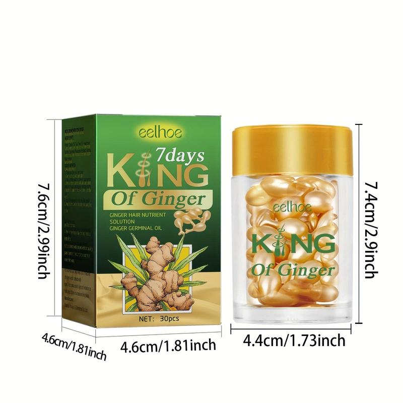 EELHOE Hair Treatment Serum  30capsules Box Ginger Hair Oil Capsules, Ginger Hair Nutrient Solution, Ginger Germinal Oil, Healthy Hair Penetrates Root To Tip Conditionerfor Women & Men bali  secret