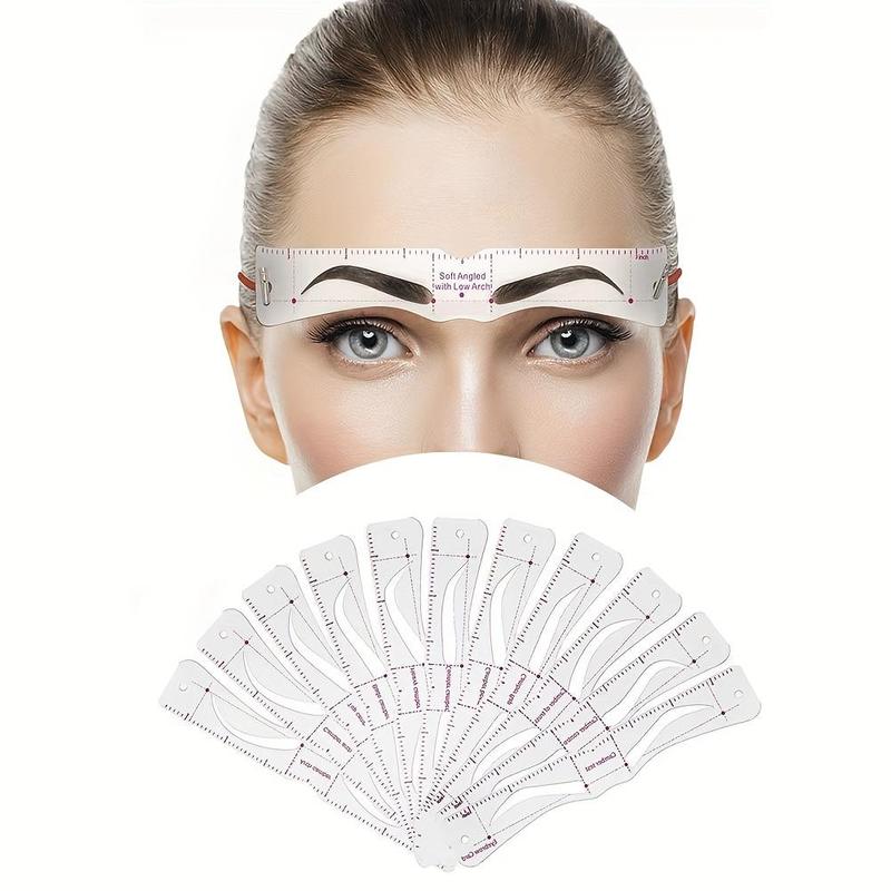 Reusable Silicone Eyebrow Templates with Head Band, 24pcs Adjustable Head Mount Eyebrow Stencils, Eye Brow Stamps, Eye Brow Makeup Tool Set for Women