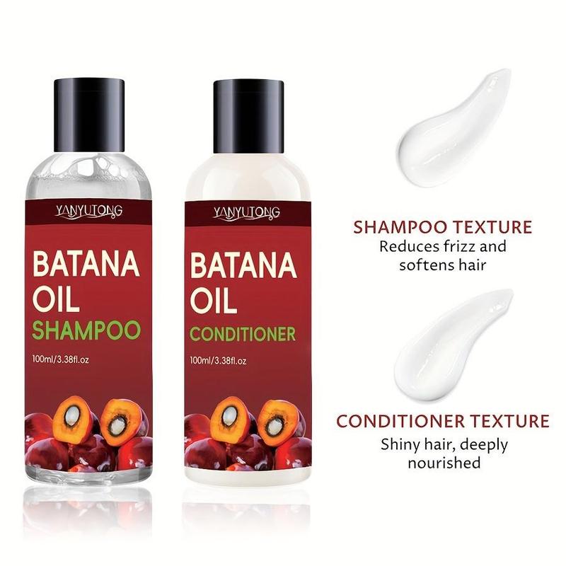 Batana Oil Shampoo & Conditioner Kit, 2 Counts set Moisturizing Hair Care Kit, Hair Care Product for Women & Men, Christmas Gift