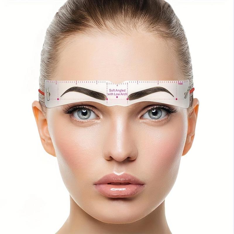 Reusable Silicone Eyebrow Templates with Head Band, 24pcs Adjustable Head Mount Eyebrow Stencils, Eye Brow Stamps, Eye Brow Makeup Tool Set for Women