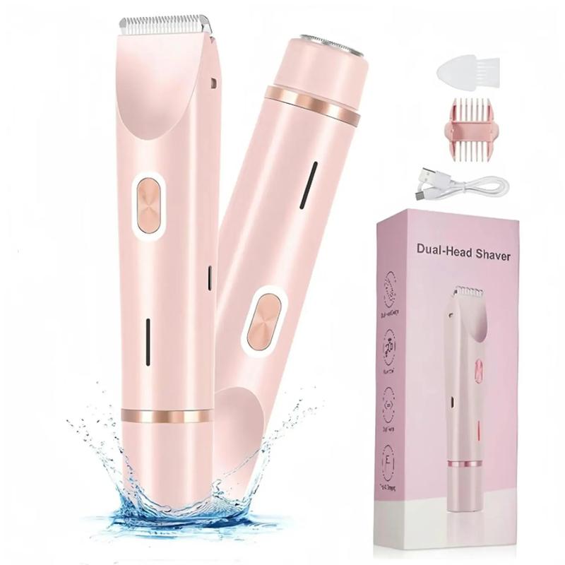 Halloween, Christmas Electric Bikini Trimmer for Women, 1 Set Rechargeable 2 in 1 Body & Facial Hair Removal for Winter Gift, Waterproof Wet & Dry Use Trimmer for Women, Halloween Christmas Gift, Fall Essentials Adjustable Comfort