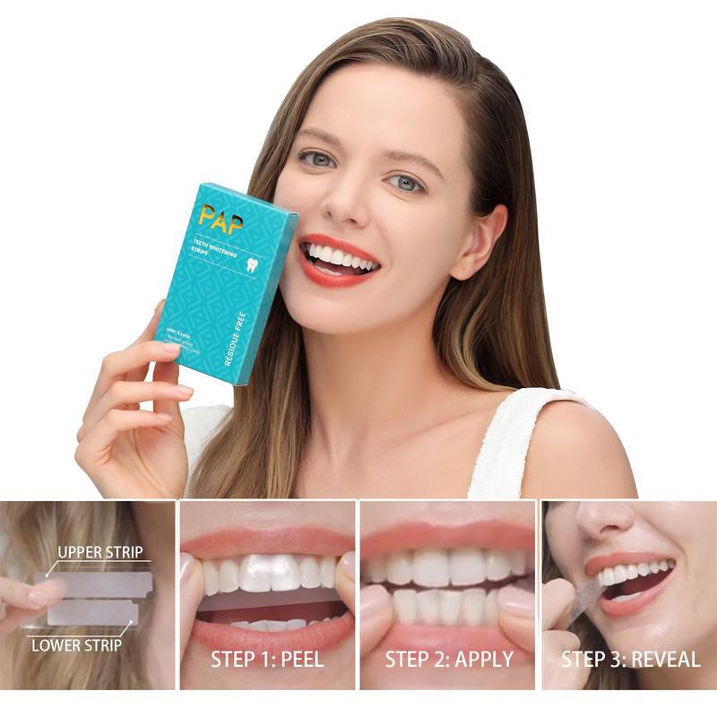 Teeth whitening strips,  mint flavored teeth whitening strips freshen the mouth,Whitening Strips 7-Pack Sensitive Teeth teeth whitening kit Deep Cleaning Teeth Brightening Strips Gel Oral Menthol Gel Oral