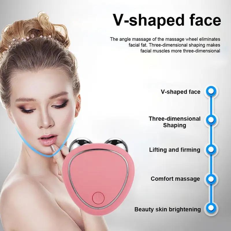 1pcs EMS Micro Current Beauty Instrument Mini Portable Face Slimming Sonic Vibration Massager Lifting Firming Skin Diminish