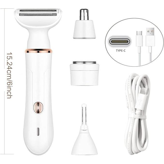 Bikini Trimmer for Women, Electric Shaver and Razor Rechargeable 4-in-1 Body and Facial Epilator, , Face, Underarms and Legs, Christmas Gift New Year Gift