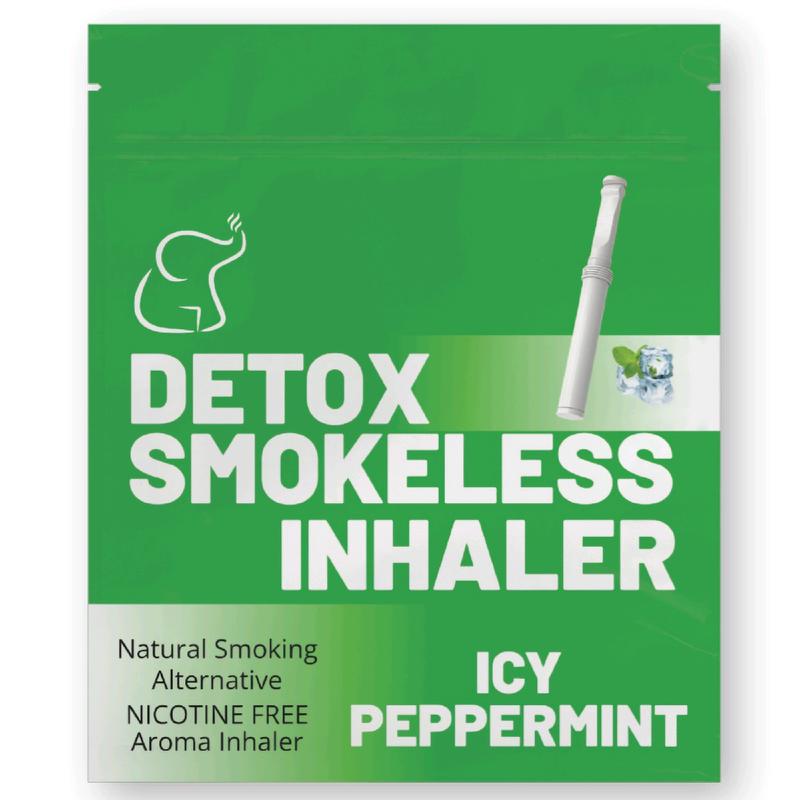 Detox Smokeless essential oil Air Aroma Inhaler FLAVOR ICY PEPPERMINT- Natural Smoking Alternative 30 Days 12 Sticks- | Oral Fixation - Quit Smoking