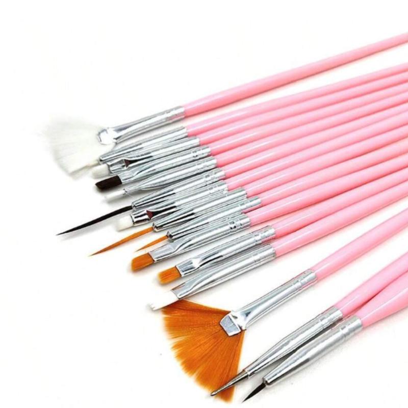 15Pcs Plastic Nail Brush Set Nail Art Dust Cleaner Brush Phototherapy Pen Carving Pen Nail Painting Pen, Color Drawing Pen Set Nail Enhancement Makeup Manicure Tool